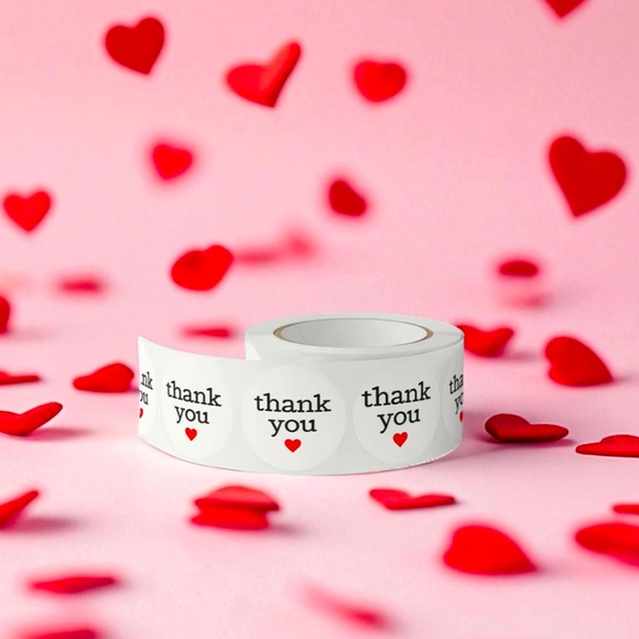 ‼️NEW‼️ 1 Roll 500pcs Thank You Stickers Labels Small Business Shipping Supplies - Picture 1 of 5